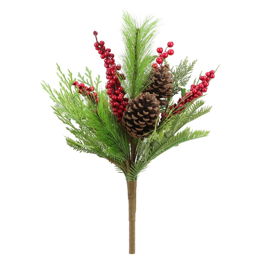 Home Accessories * | Green & Red Pinecone Berry Bush, 20 Limited Edition