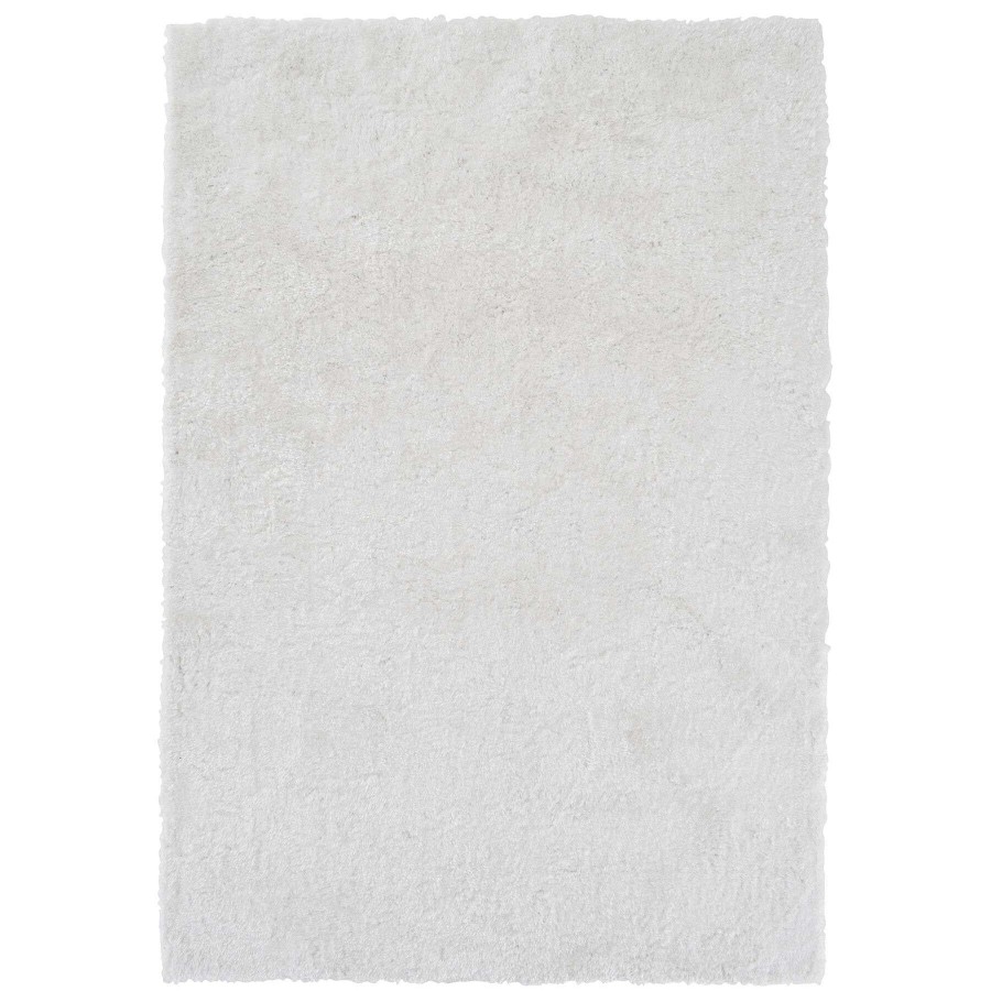 Rugs & Curtains * | (C138) Plain White Silky Look Shag, 8 10 Discounts