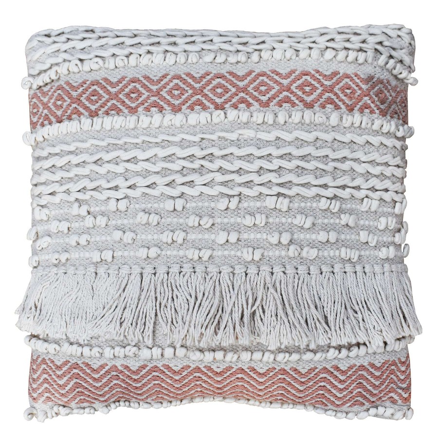 Home Accessories * | Pink Diamond Fringe Throw Pillow, 18 Quality Guarantee