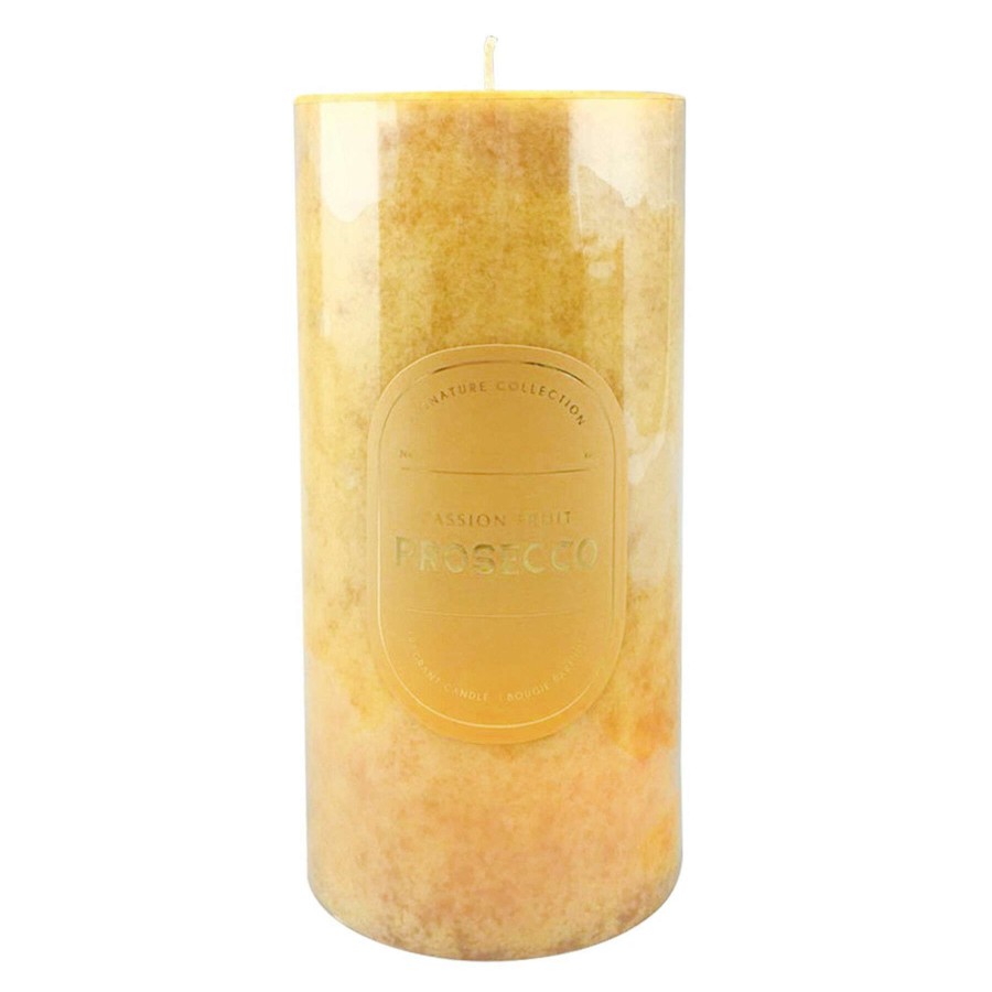 Home Accessories * | 3X6 Passion Fruit Prosecco Scented Pillar Candle Discount Store