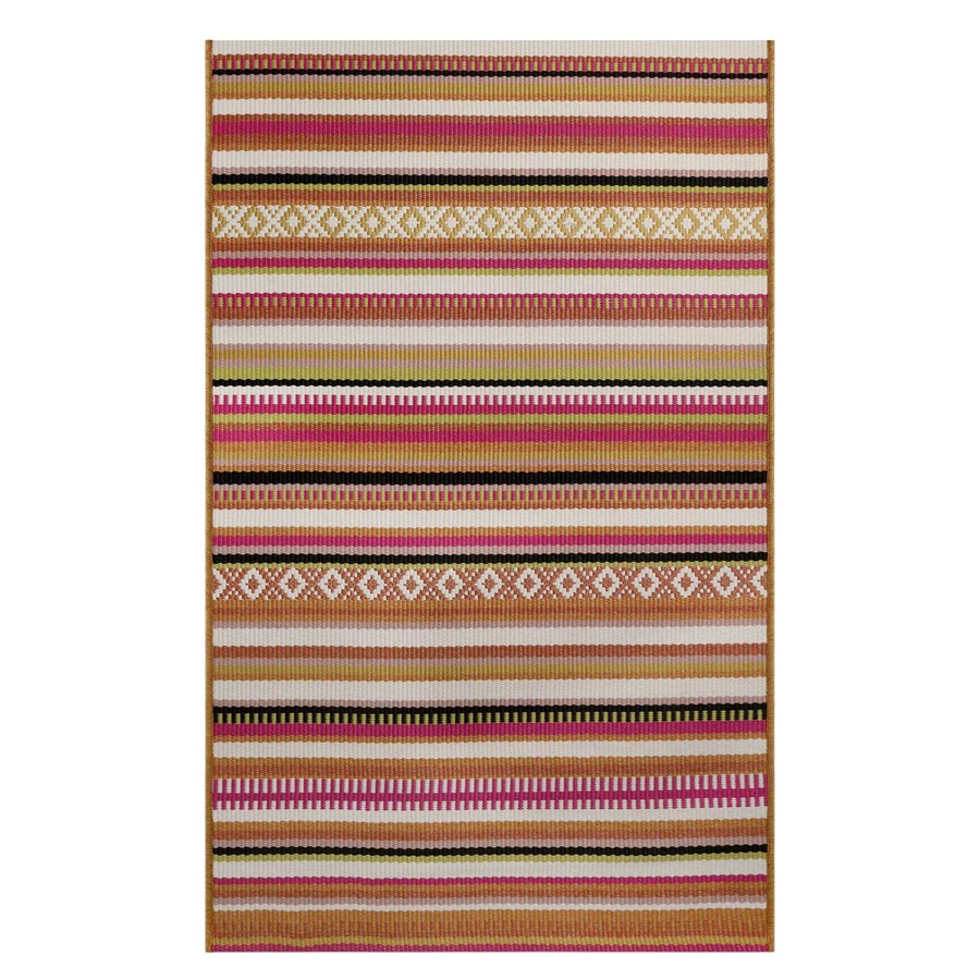 Rugs & Curtains * | (E318) Costa Multi-Colored Striped Outdoor Accent Rug, 3 5 Good Quality