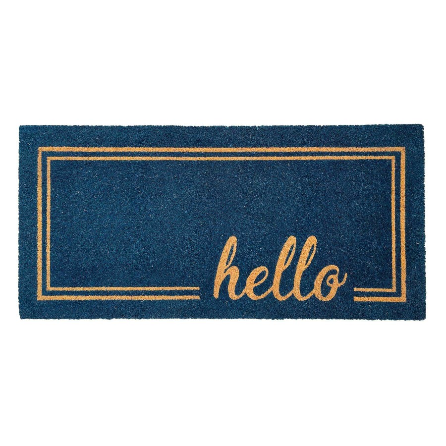 Rugs & Curtains * | Hello Navy Oversized Coir Mat, 22 47 Premium Product