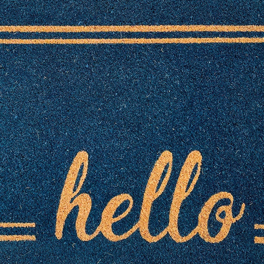 Rugs & Curtains * | Hello Navy Oversized Coir Mat, 22 47 Premium Product