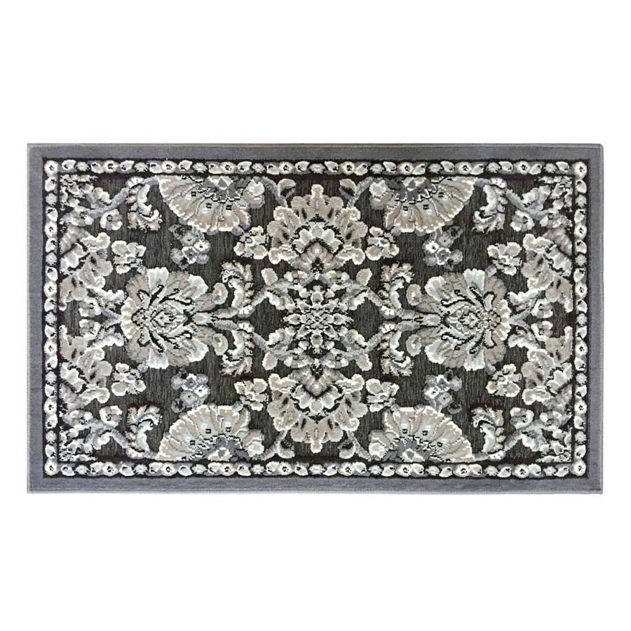 Rugs & Curtains * | Arrington Floral Damask Grey High & Low Accent Rug, 2 4 Fantastic Model