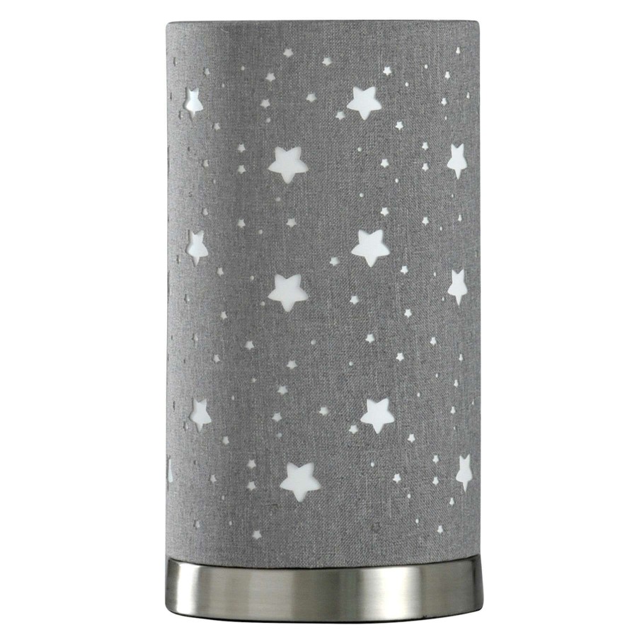 Home Accessories * | Grey Stars Fabric Uplight Lamp, 12 Good Quality