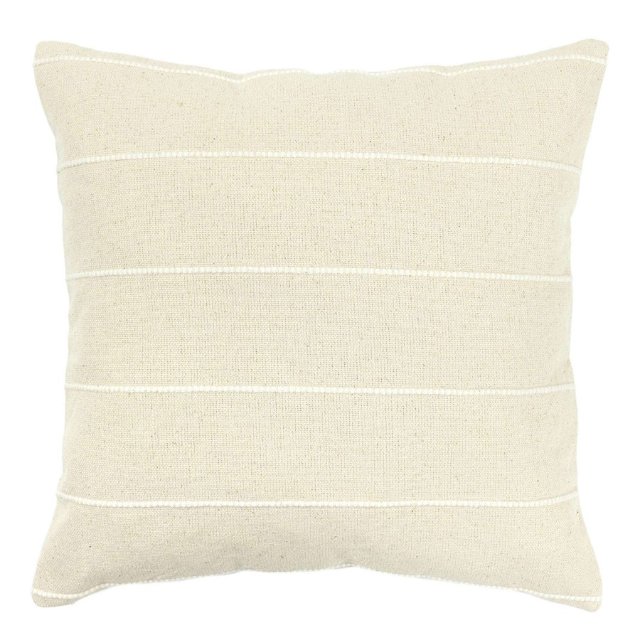 Home Accessories * | Jacey Ivory Striped Throw Pillow, 18 Outlet