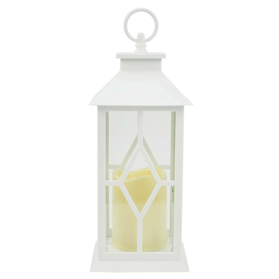 Home Accents * | White Led Lantern With Diamond Center, 12 Premium Product