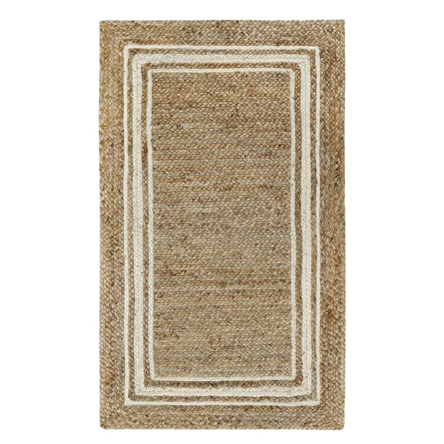 Rugs & Curtains * | Braided Border Natural & Ivory Jute Accent Rug, 27 45 Hot Sale