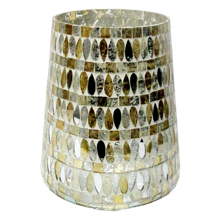 Home Accents * | Gold Petal Mosaic Hurricane Candle Holder, 8 At Reduced Price