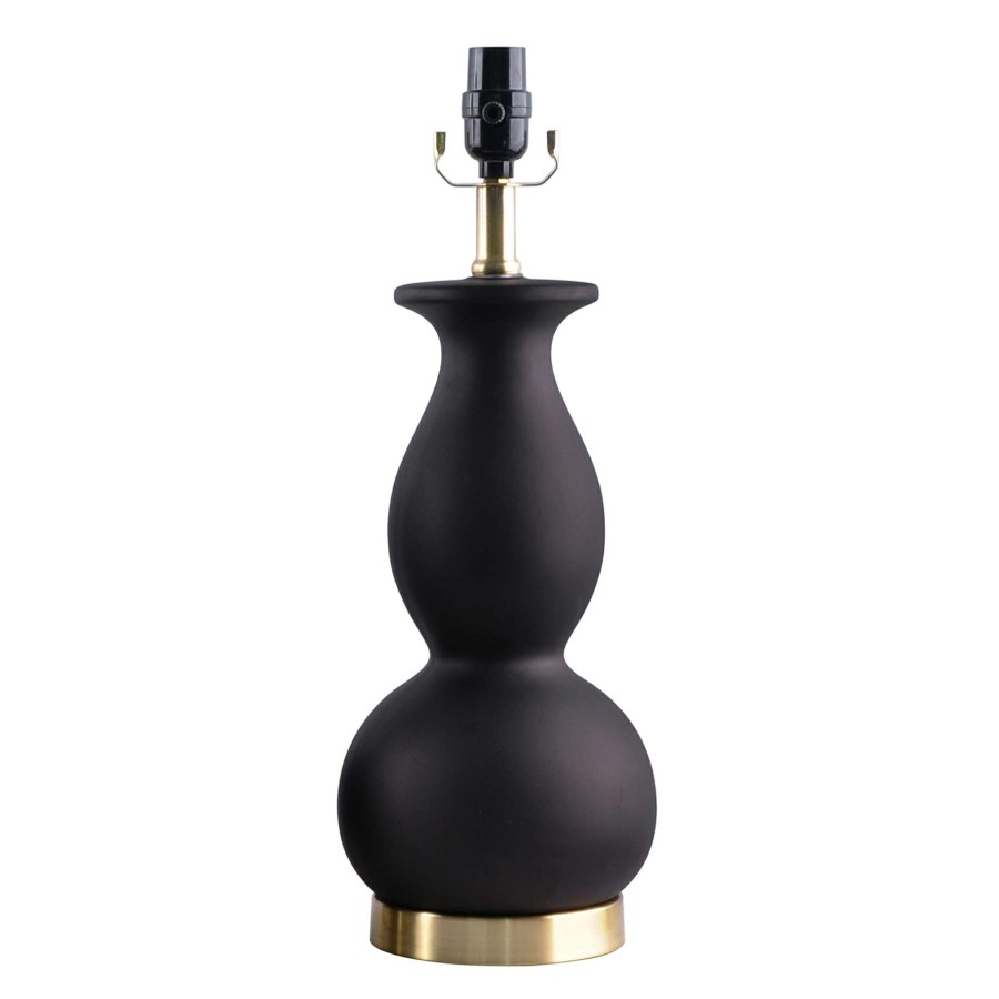 Home Accessories * | Black Ceramic Double Gourd Table Lamp, 19 Outlet Sale