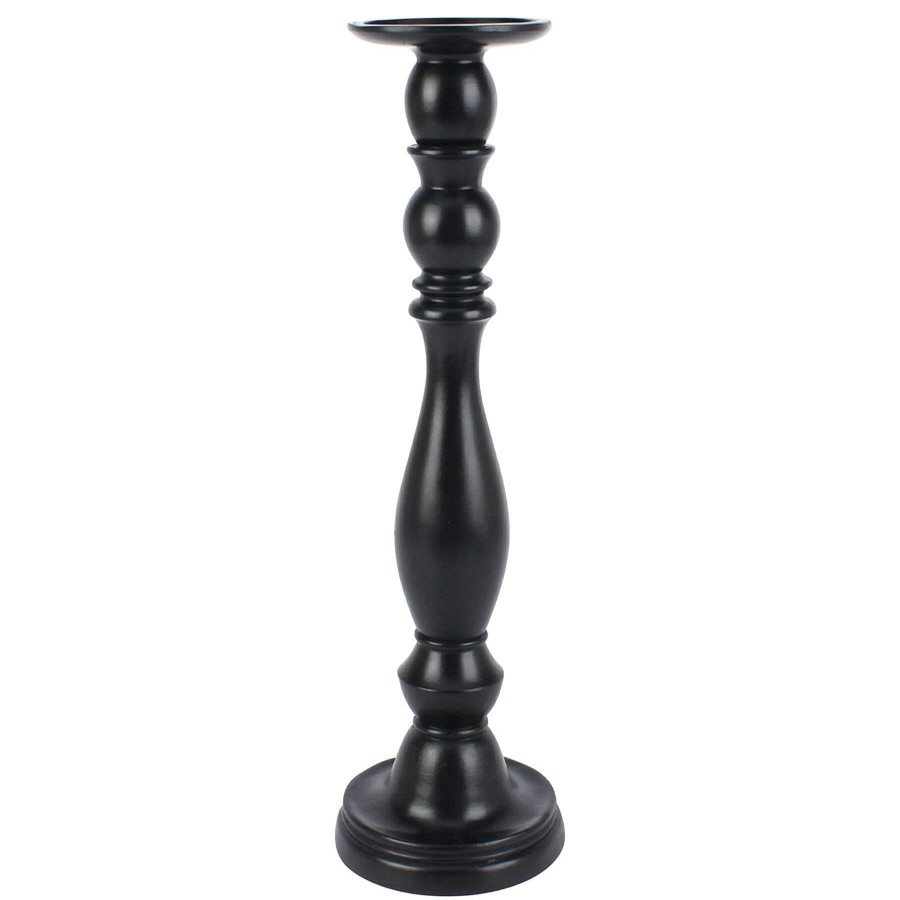 Home Accents * | Black Pillar Candle Holder, 16.5 Exclusive Design