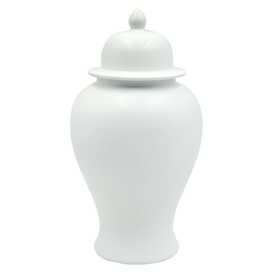 Home Accents * | Matte White Ceramic Jar, 15 Exactly Discount