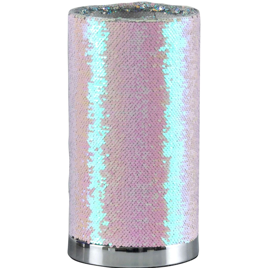 Home Accessories * | Iridescent Sequin Fabric Uplight Lamp, 12 At Reduced Price