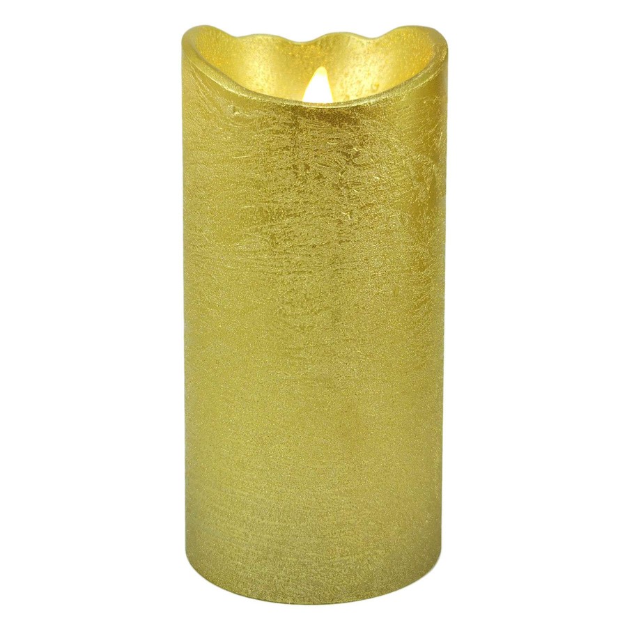 Home Accessories * | 3X6 Led Wax Bevel Connection Candle With 6 Hour Timer Gold Discount Store