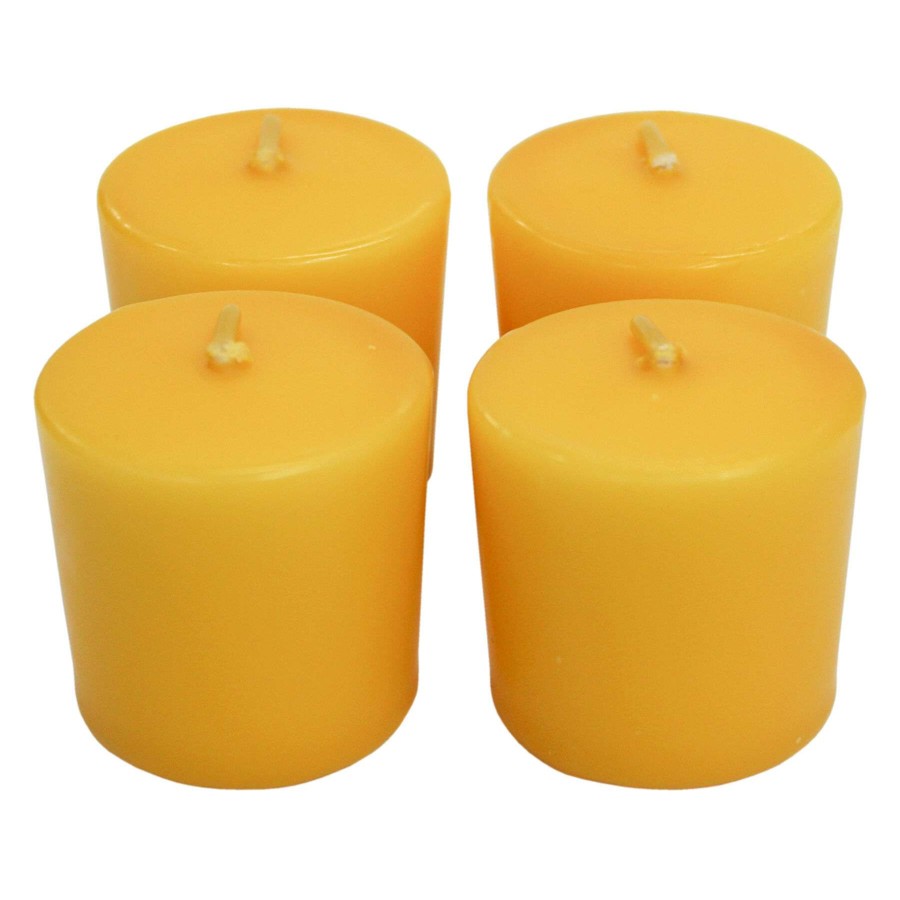 Home Accessories * | 4-Pack Yellow Unscented Overdip Votive Candles Latest Fashion