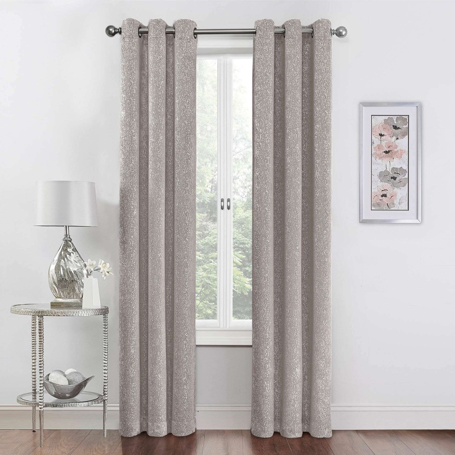 Rugs & Curtains * | 2-Pack Metallic Grey Blackout Grommet Curtain Panels, 63 Discount Store