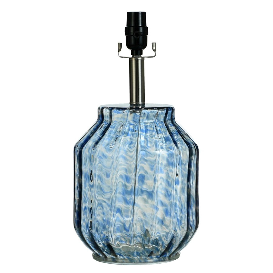 Home Accessories * | Ty Pennington Blue Art Glass Accent Lamp, 16 Latest Fashion