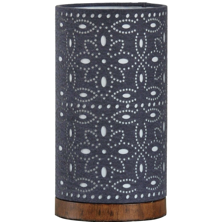 Home Accessories * | Dark Blue Fabric Uplight Lamp, 12 Lower Prices