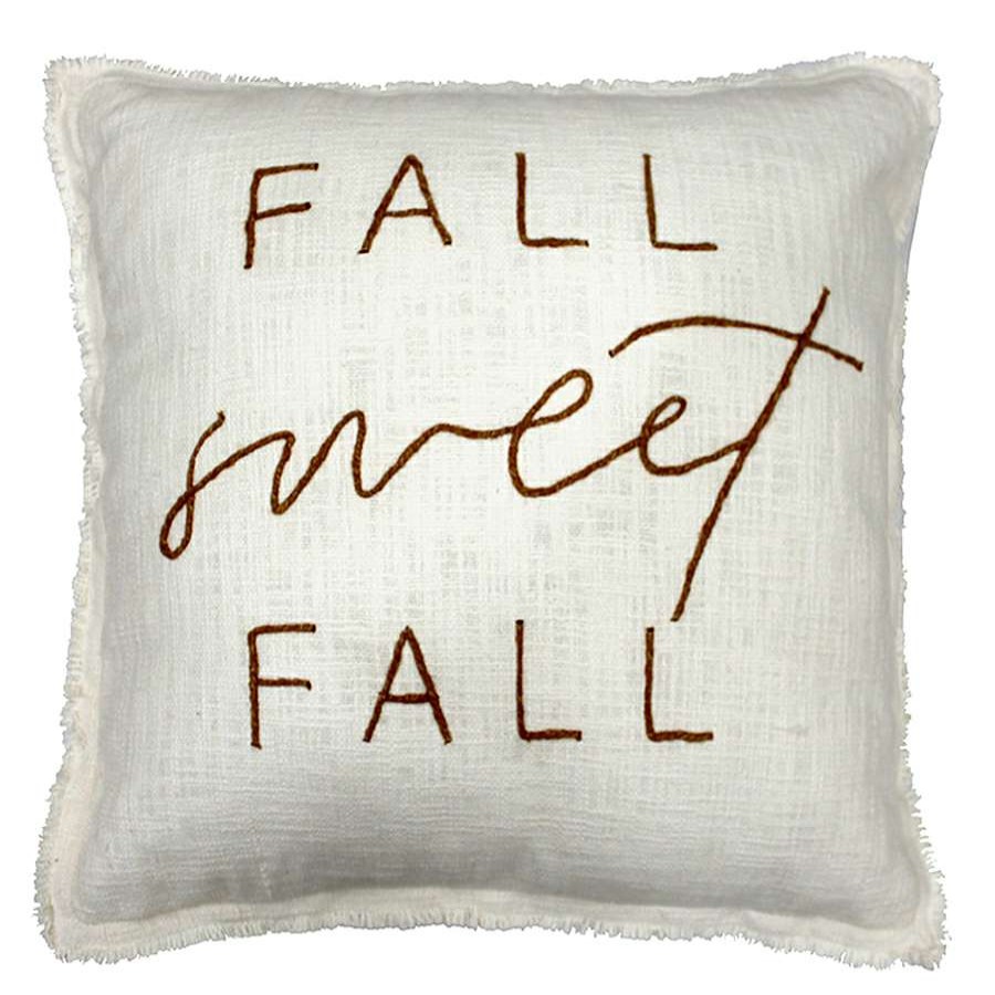 Home Accessories * | Honeybloom Fall Sweet Fall Embroidered Throw Pillow, 20 Outlet Sale