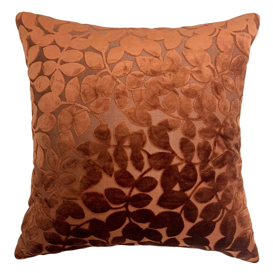 Home Accessories * | Sasha Spice Leaves Chenille Throw Pillow, 18 At Reduced Price