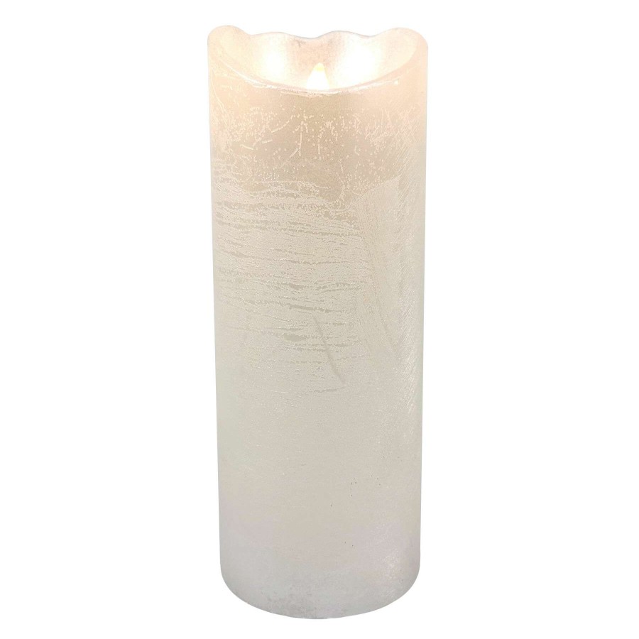 Home Accessories * | 3X8 Led Wax Bevel Connection Candle With 6 Hour Timer Pearl White Shop