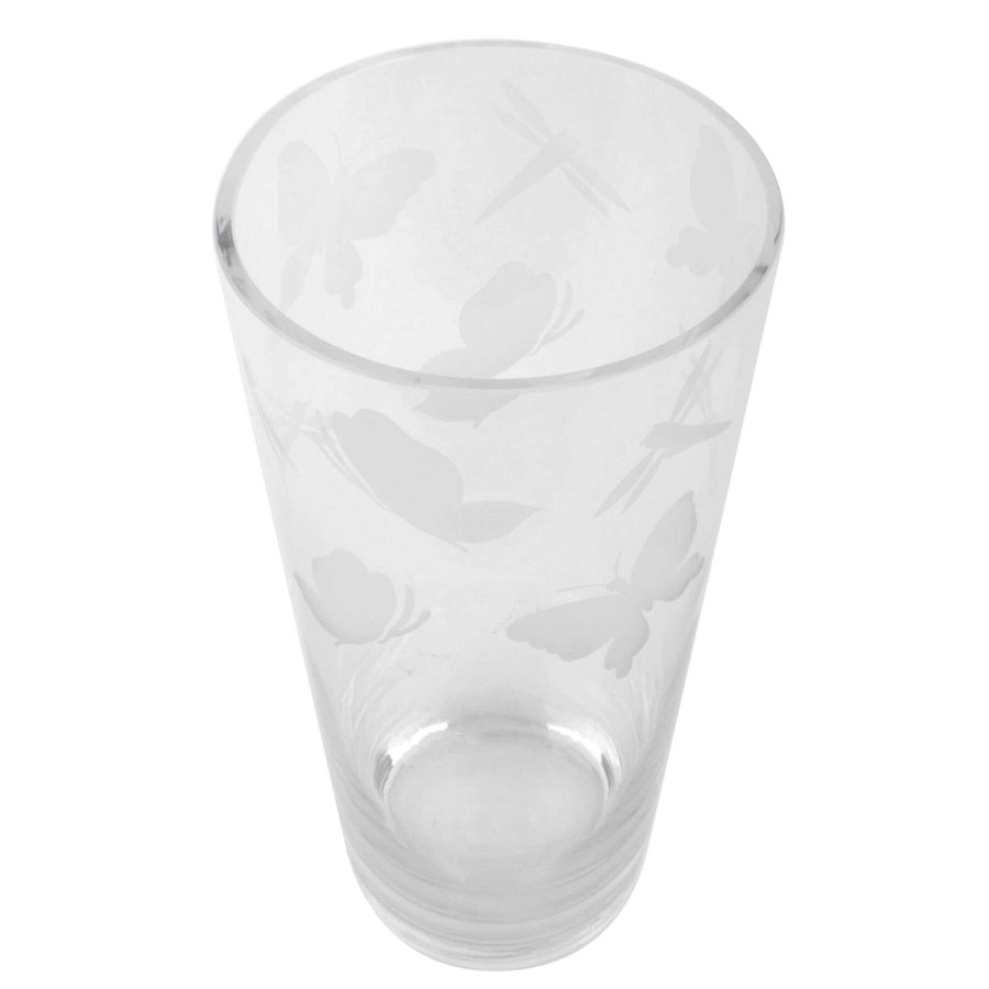 Home Accents * | Grace Mitchell Clear Etched Glass Vase, 10 Discount