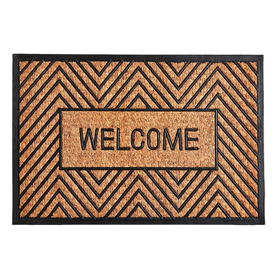 Rugs & Curtains * | Mansion Welcome Geometric Coir & Rubber Mat, 2 3 Outlet Sale