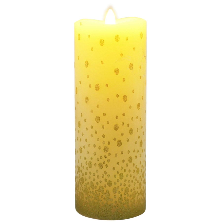 Home Accessories * | 3X8 Led Wax Candle With 6 Hour Timer Gold New Collections