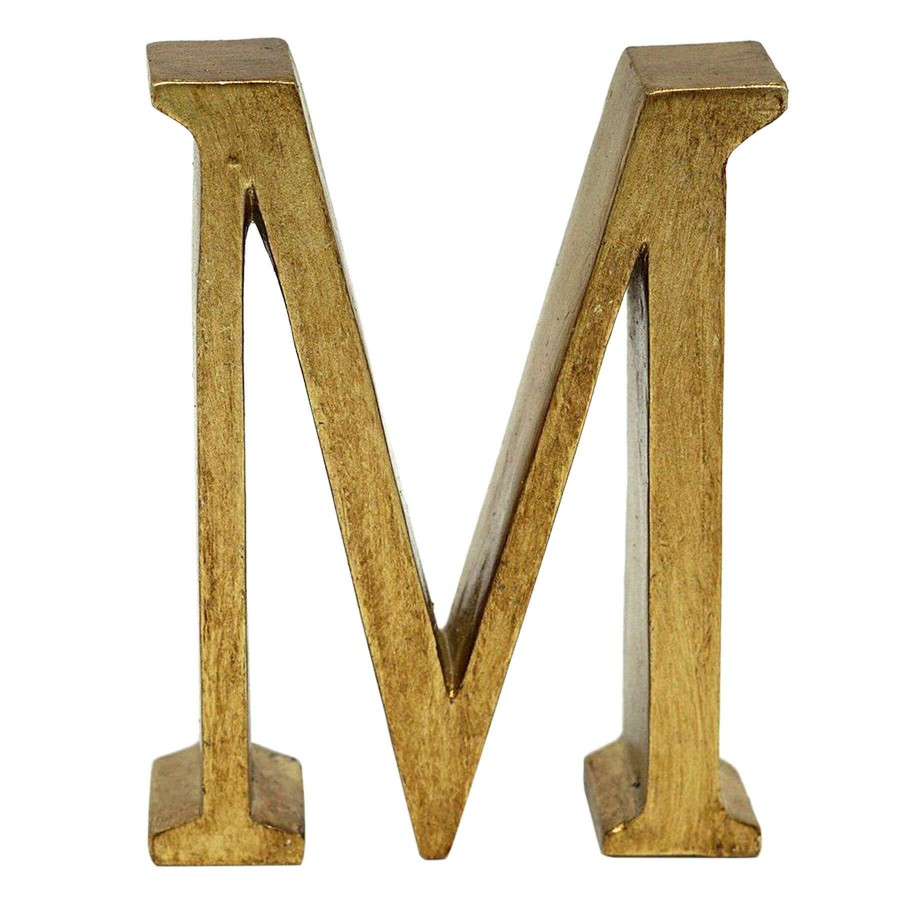 Home Accents * | 4In. Resin Gold Monogram M Exceptional Design