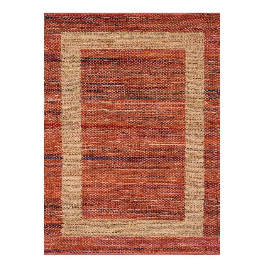 Rugs & Curtains * | (B314) Henning Hand Woven Cotton Blend Red Chindi Area Rug, 5 7 Classical Style