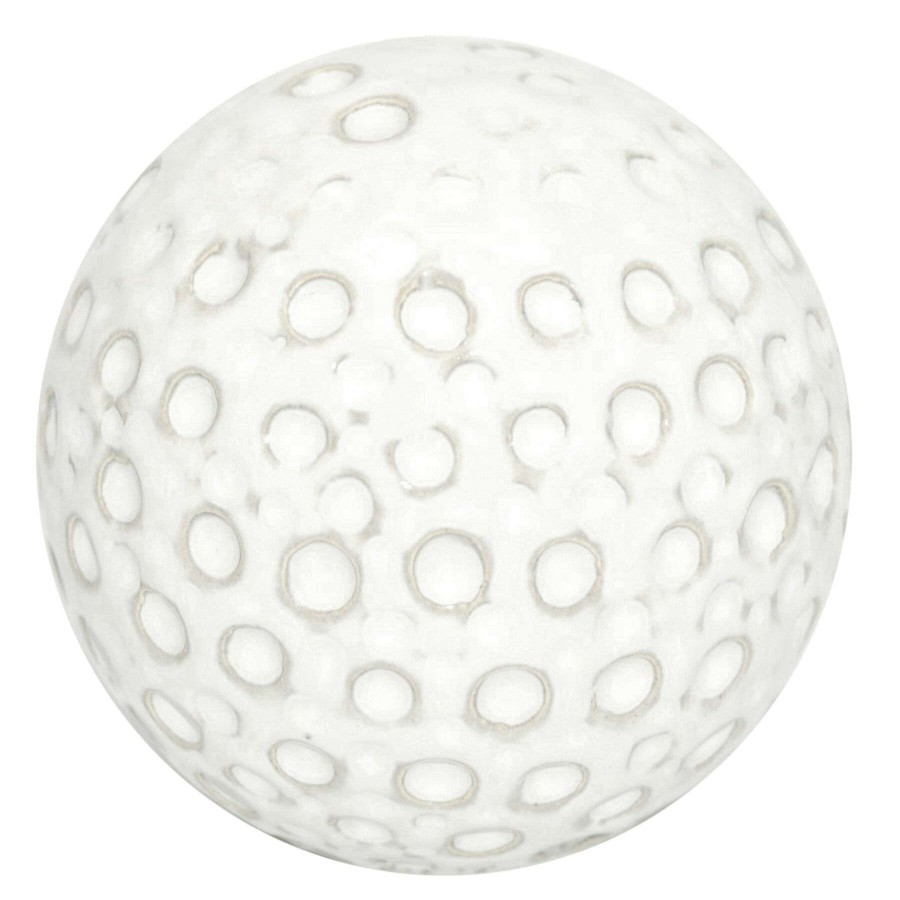 Home Accents * | White Ceramic Sphere, 3 Discount