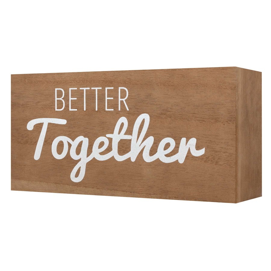 Home Accents * | Better Together Block Sign, 10 5 Fire Sale