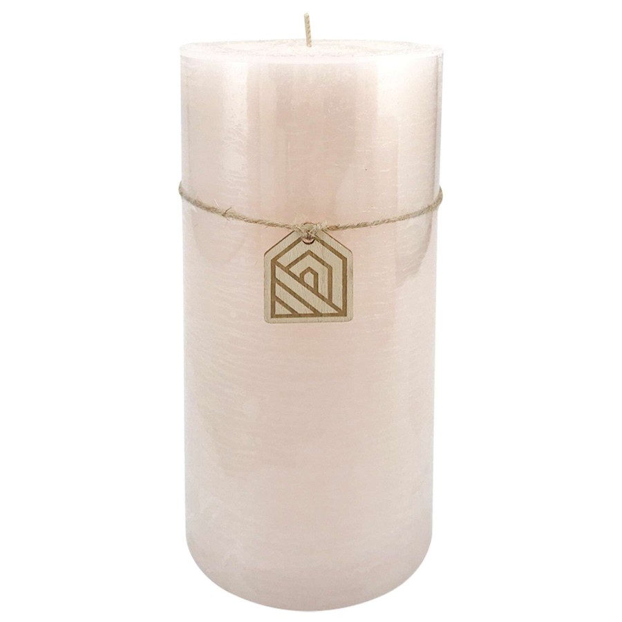 Home Accessories * | Pink Unscented Pillar Candle, 8 Discount Store