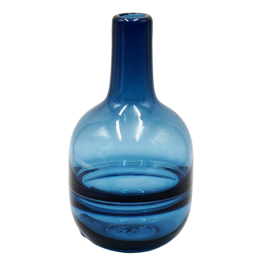 Home Accents * | Blue Ring Glass Vase, 9 At Reduced Price