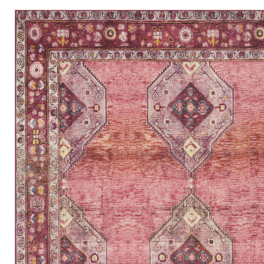 Rugs & Curtains * | (D566) Freya Red Medallion Washable Area Rug, 5 7 Classical Style