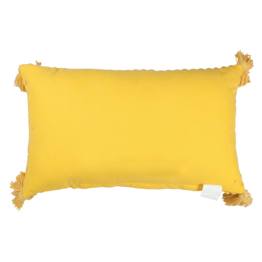 Home Accessories * | 14X24 Woven Yellow Pillow With Tassels Classical Style