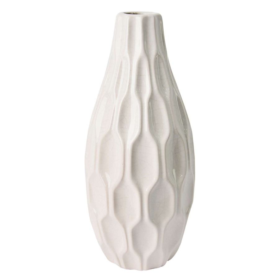 Home Accents * | White Textured Vase, 15 Premium Product