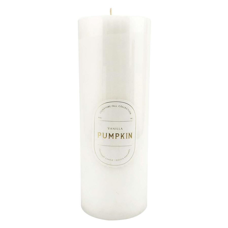 Home Accessories * | Vanilla Pumpkin Scented Pillar Candle, 8 Outlet Sale