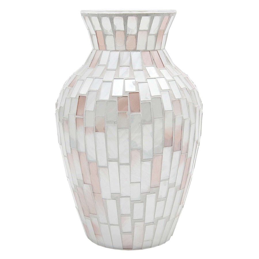 Home Accents * | Ivory Mosaic Glass Vase, 10 " At Discount Prices