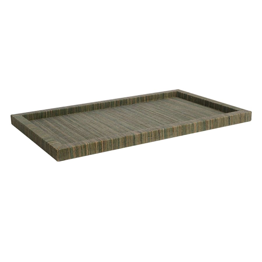 Home Accents * | Woven Grey Decorative Tray, Medium Discount Store