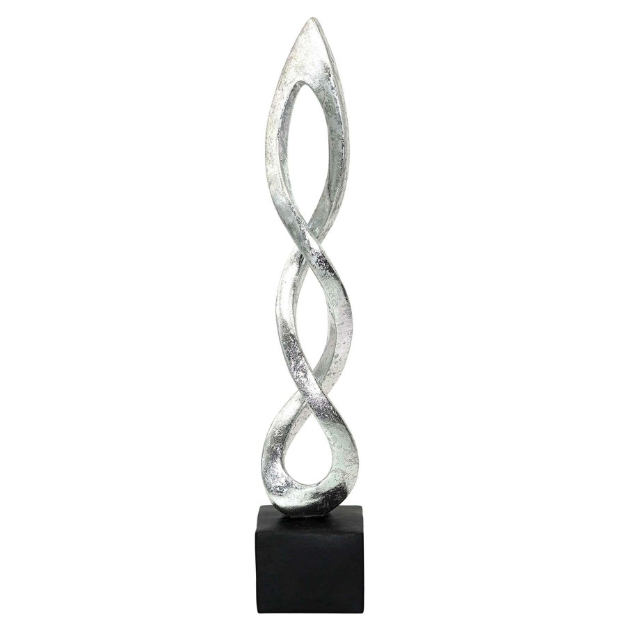 Home Accents * | Laila Ali Silver Modern Sculpture, 20.5 Discounts