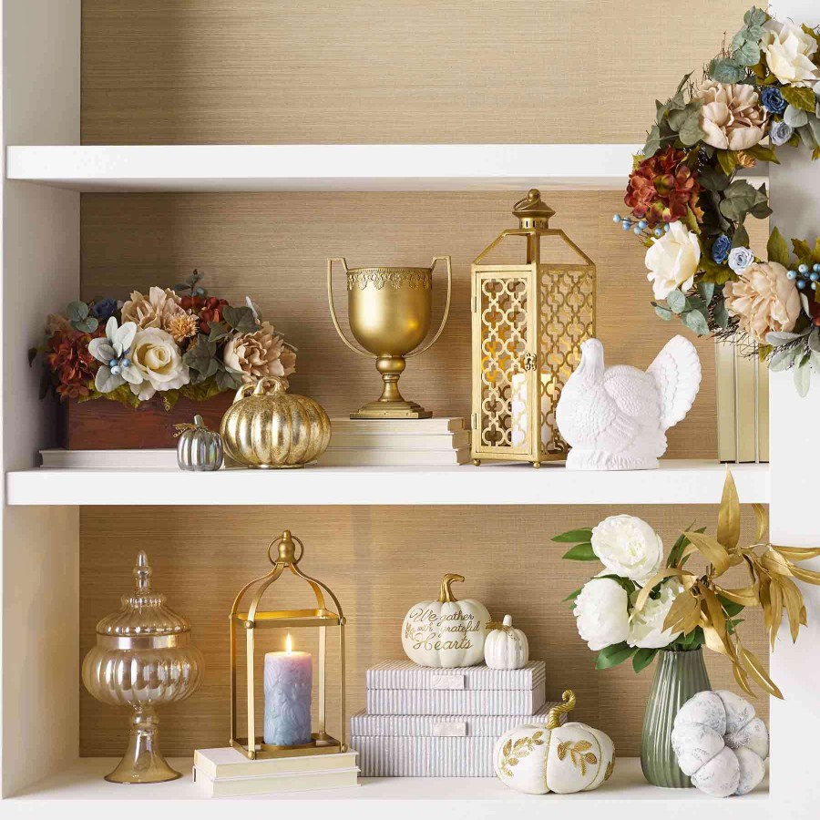 Home Accents * | Grace Mitchell Metallic Metal Lantern, 14 Shop