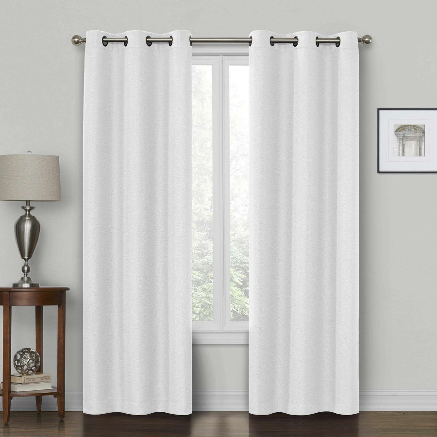 Rugs & Curtains * | Rockwell White Blackout Grommet Curtain Panel, 84 Exactly Discount