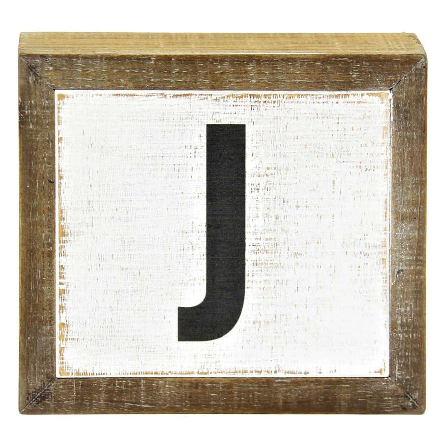 Home Accents * | 7X6 Faux Wood Monogram Sign J New Collections