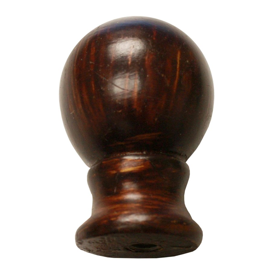 Home Accessories * | Round Dark Walnut Finial Reliable Quality