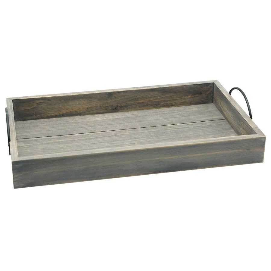 Home Accents * | Grey Washed Wooden Tray, 12 20.5 Outlet Sale