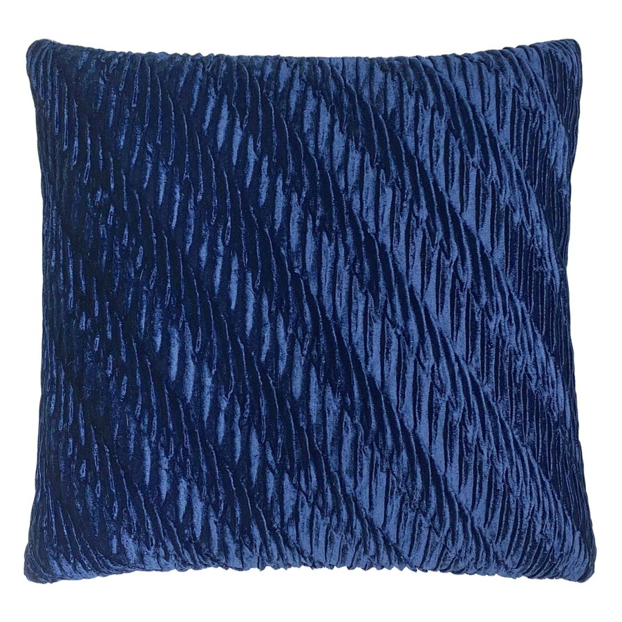 Home Accessories * | Laila Ali Blue Crinkle Throw Pillow, 18 At Reduced Price