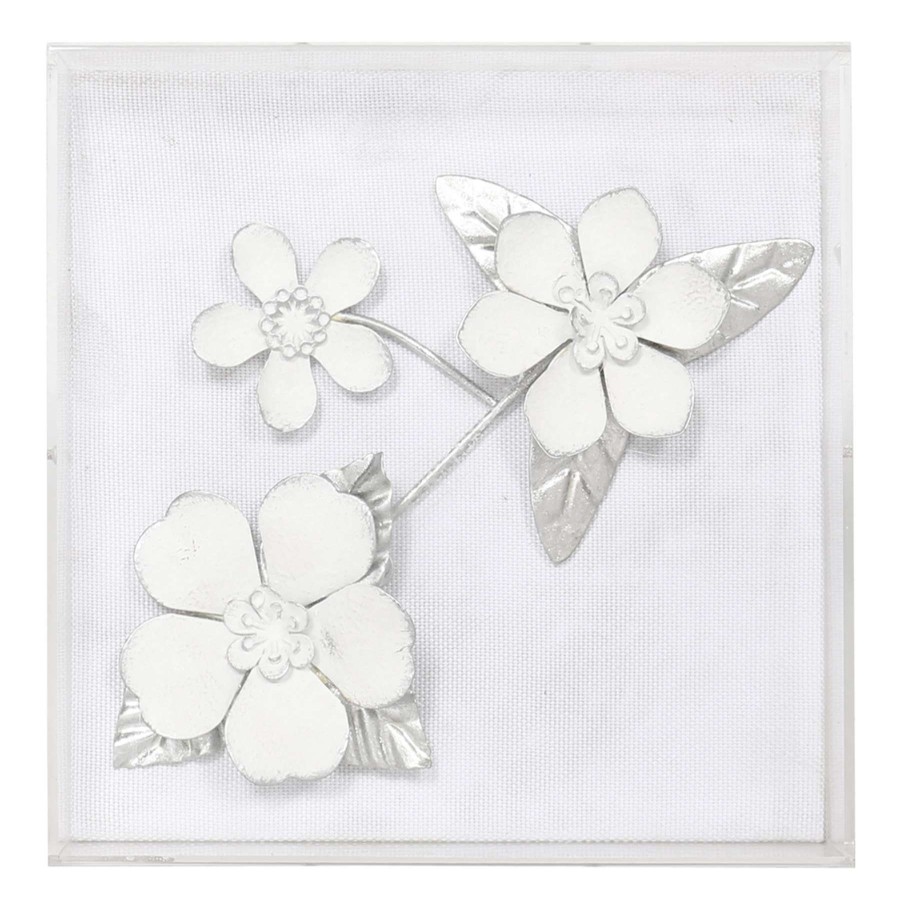 Home Accents * | Grace Mitchell White Floral Wall Art, 8 Discount Store