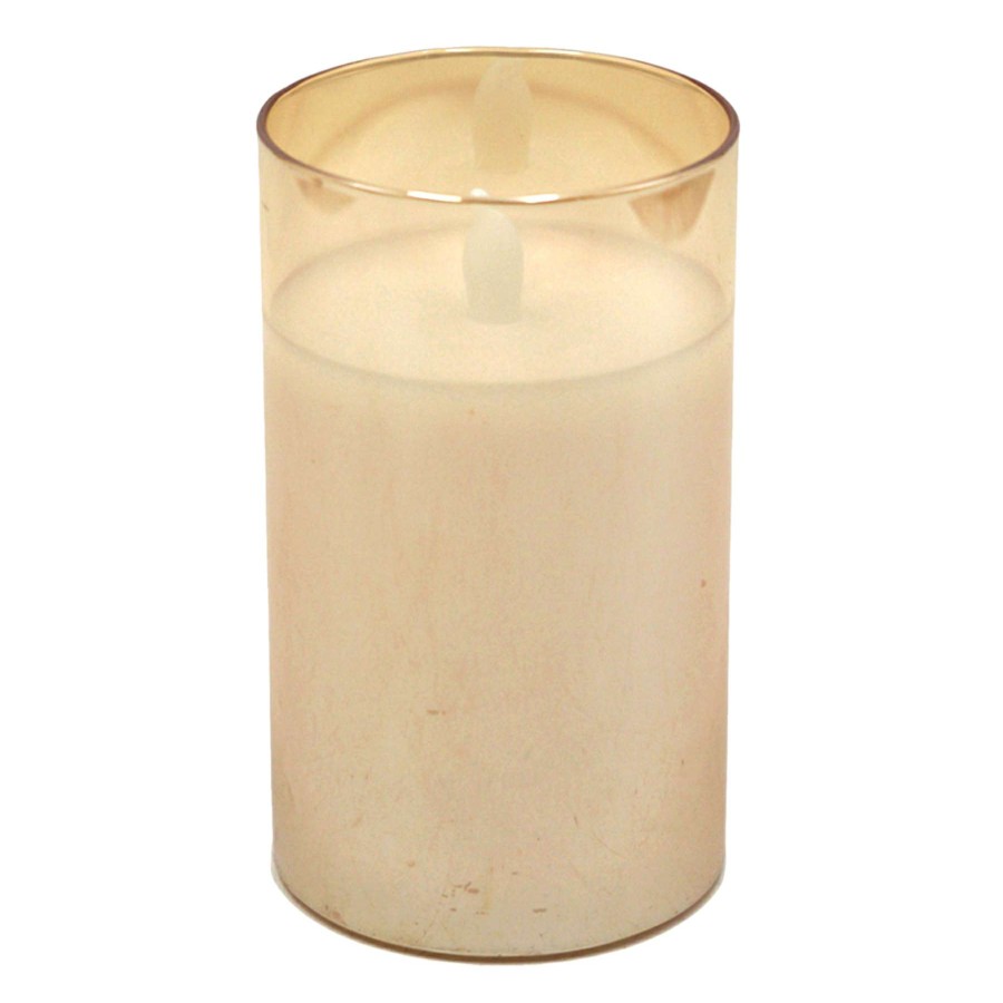 Home Accessories * | Honeybloom Amber Led Glass Candle, 5 Quality Guarantee