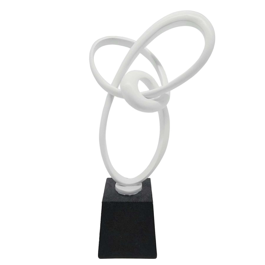 Home Accents * | 15In White Abstract Decor Discount Store